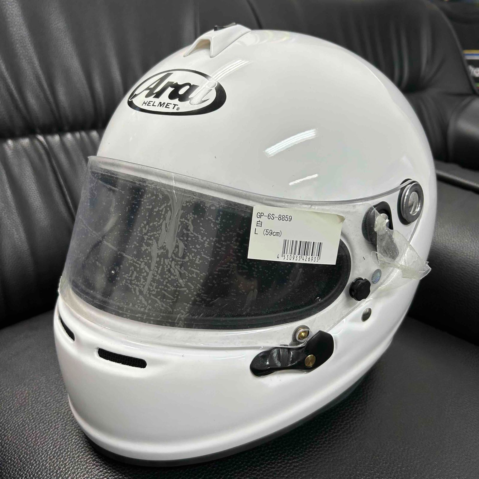 た*い様 Arai GP6S フルヘルメット 白 Lサイズ おまけ付き アライヘルメット 【 サイズ L (59-60cm) 】 アライ ヘルメット