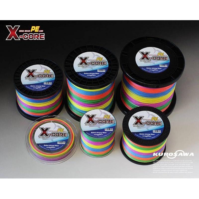 KUROSAWA PEライン 釣り糸 X-CORE (5色マルチカラー 150m（8編）, 2号