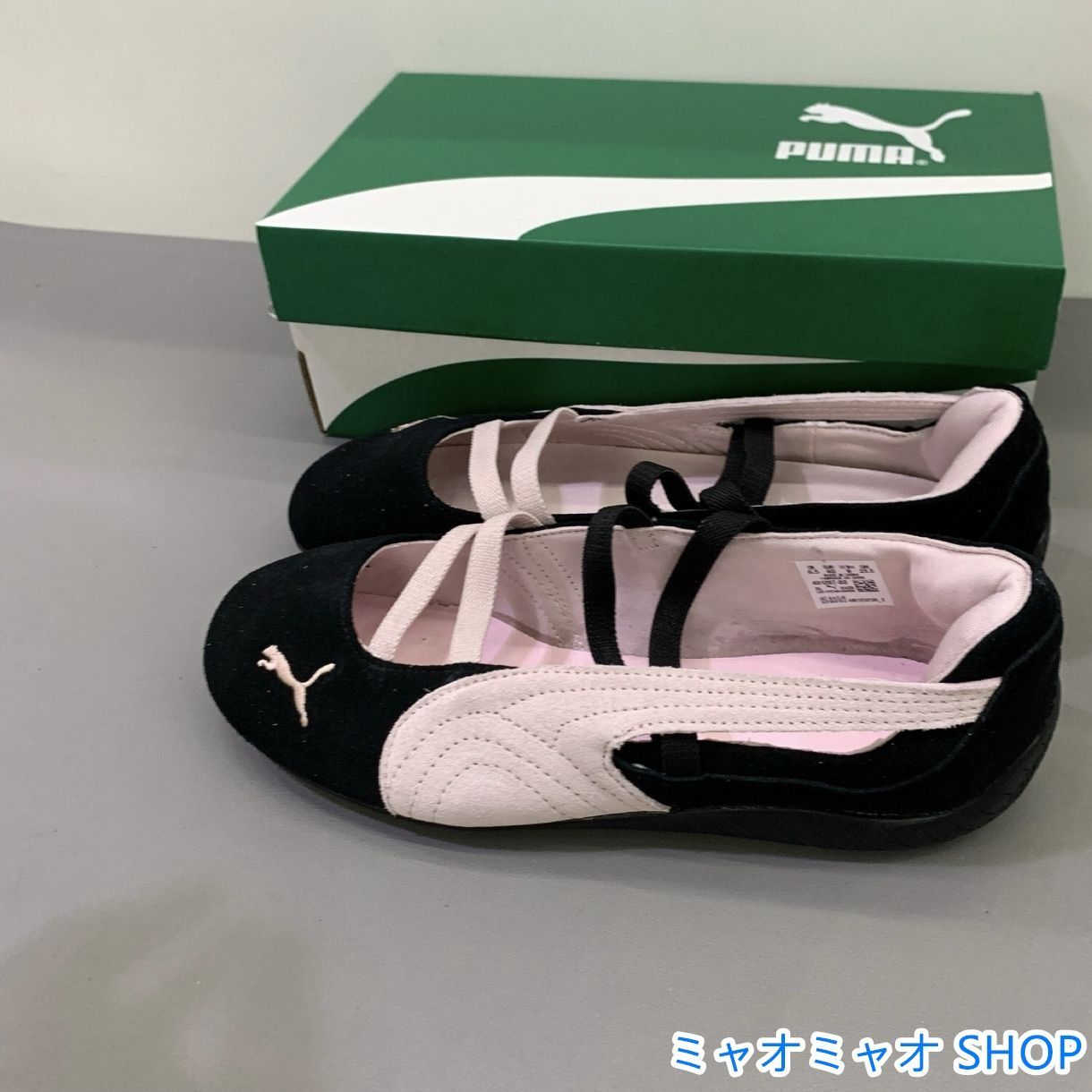 PUMAスピードキャット ブラック/ピンク 24センチ デュア・リパと