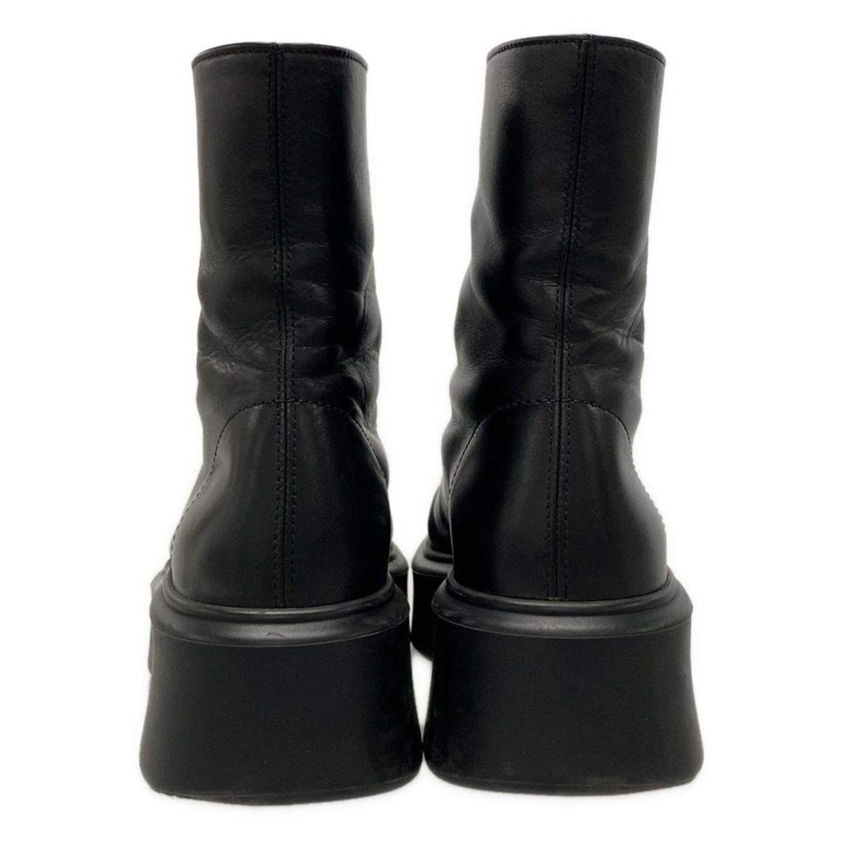 THE ROW ザロウ ショートブーツ 37 レディース ジップドブーツ I 黒 フロントジップ|クレープソール|プラットフォーム KIN-KAAI_COM