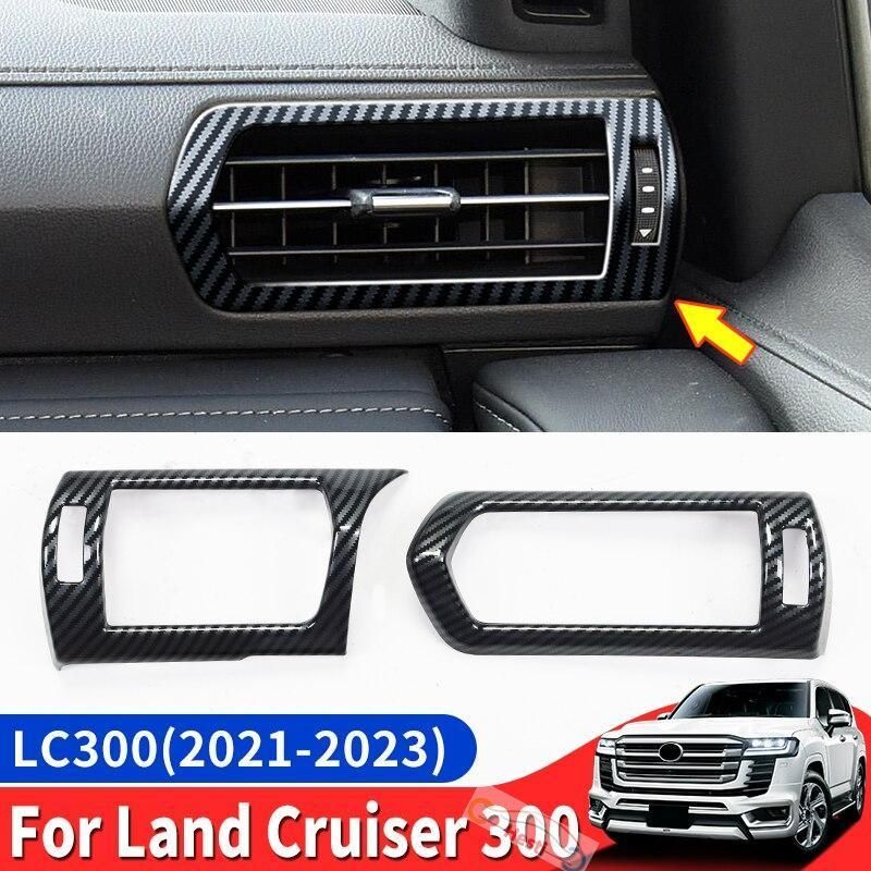 高品質 左ハンドル車専用 トヨタ ランドクルーザー300 LC300 2021-2023 吹出し口 パネルカバー サイド エアコンベント 空気ベント 保護 ステッカー