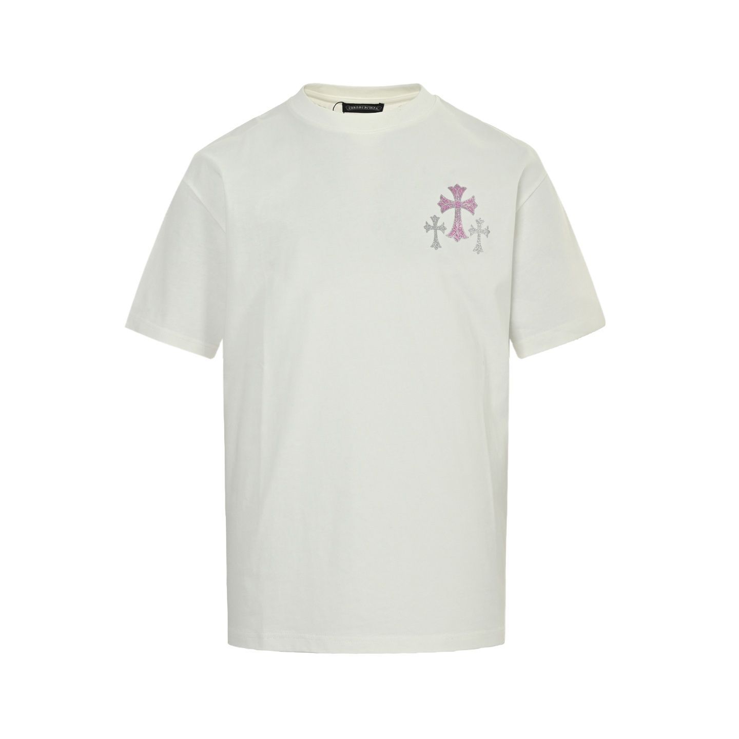 【Chrome Hearts】半袖Tシャツ　プリントコットンTシャツ　白　S クロムハーツ 半袖Tシャツ コットン エンボス Tシャツ YCH081