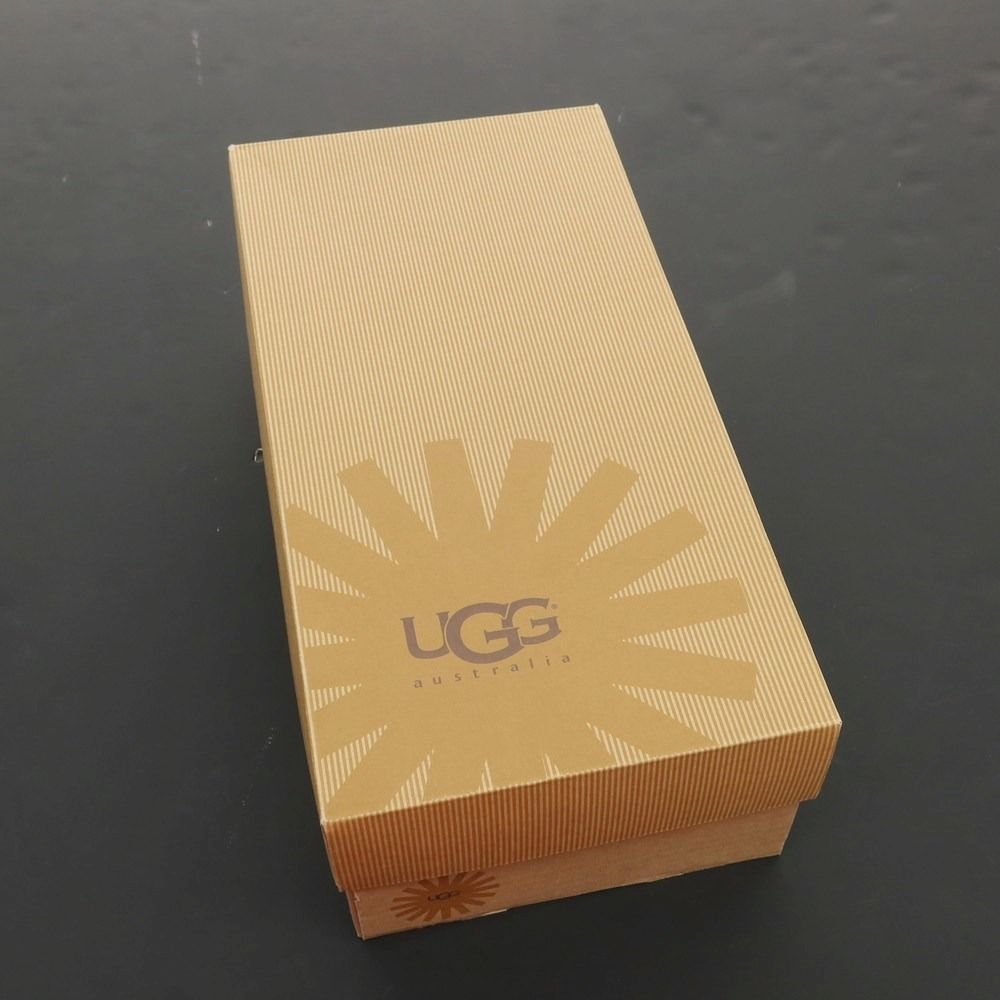 【中古】アグ UGG レザー サドルシューズ クールグレーxオレンジ【サイズ25.5】【メンズ】