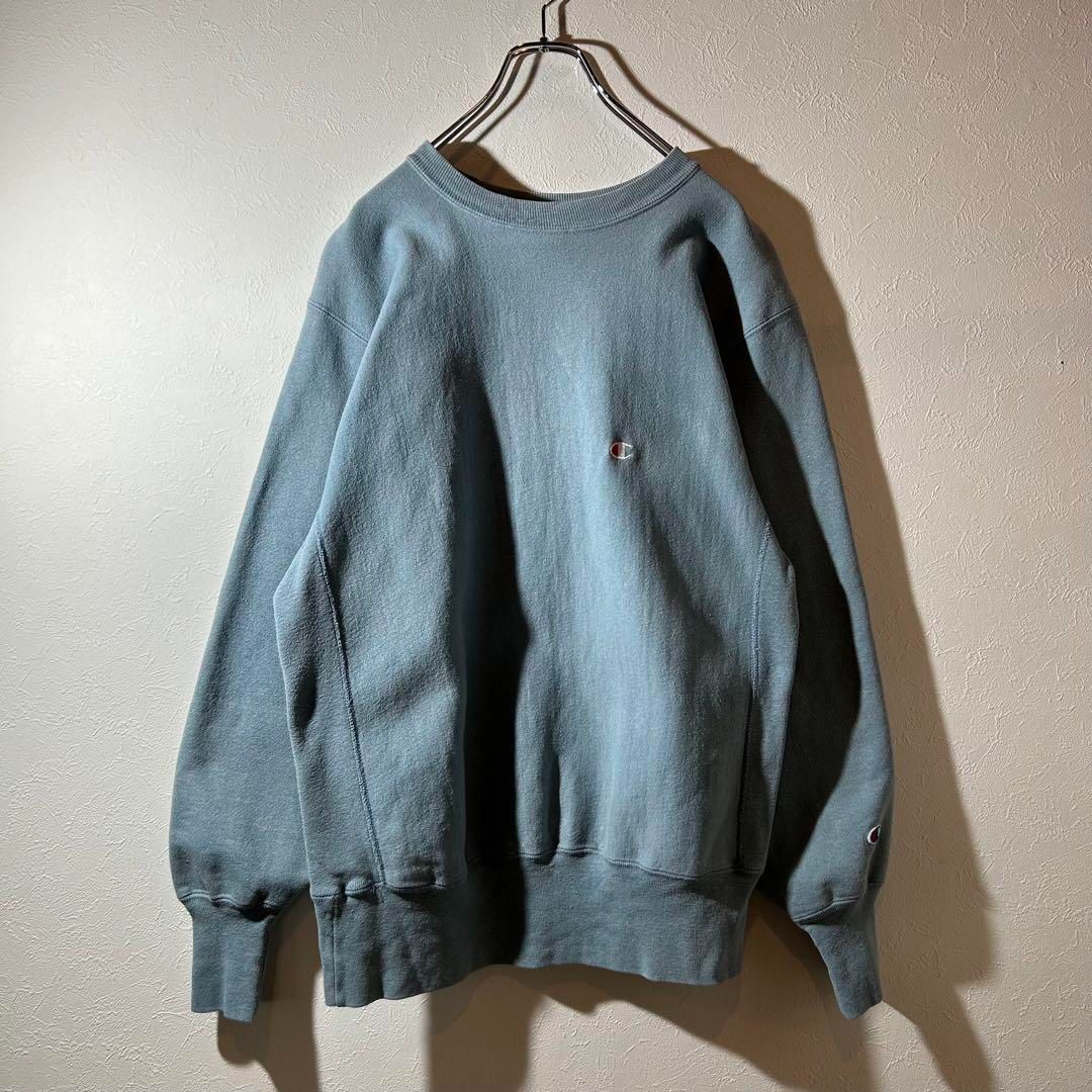 USA製 90s Champion リバースウィーブ アクアブルー サイズL