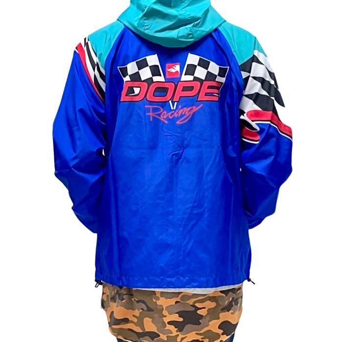 DOPE ドープ チェッカー フラッグ バックプリント アノラック 