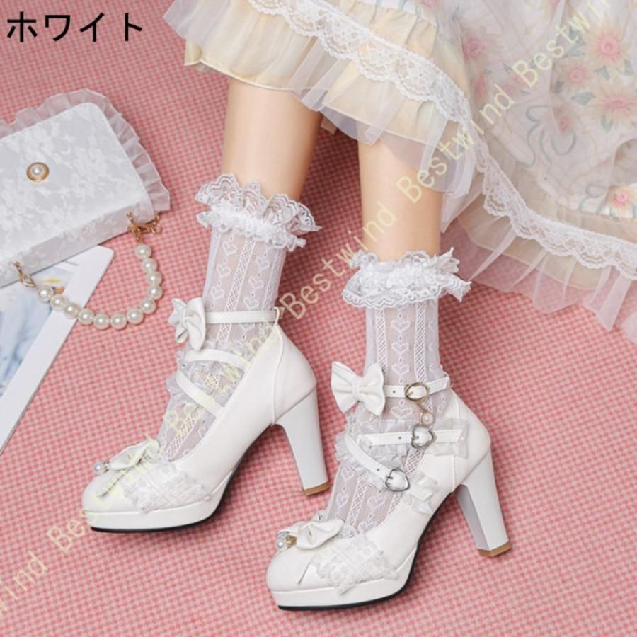 新品 未使用 ヒール パンプス スウィート ロリータ アイドル