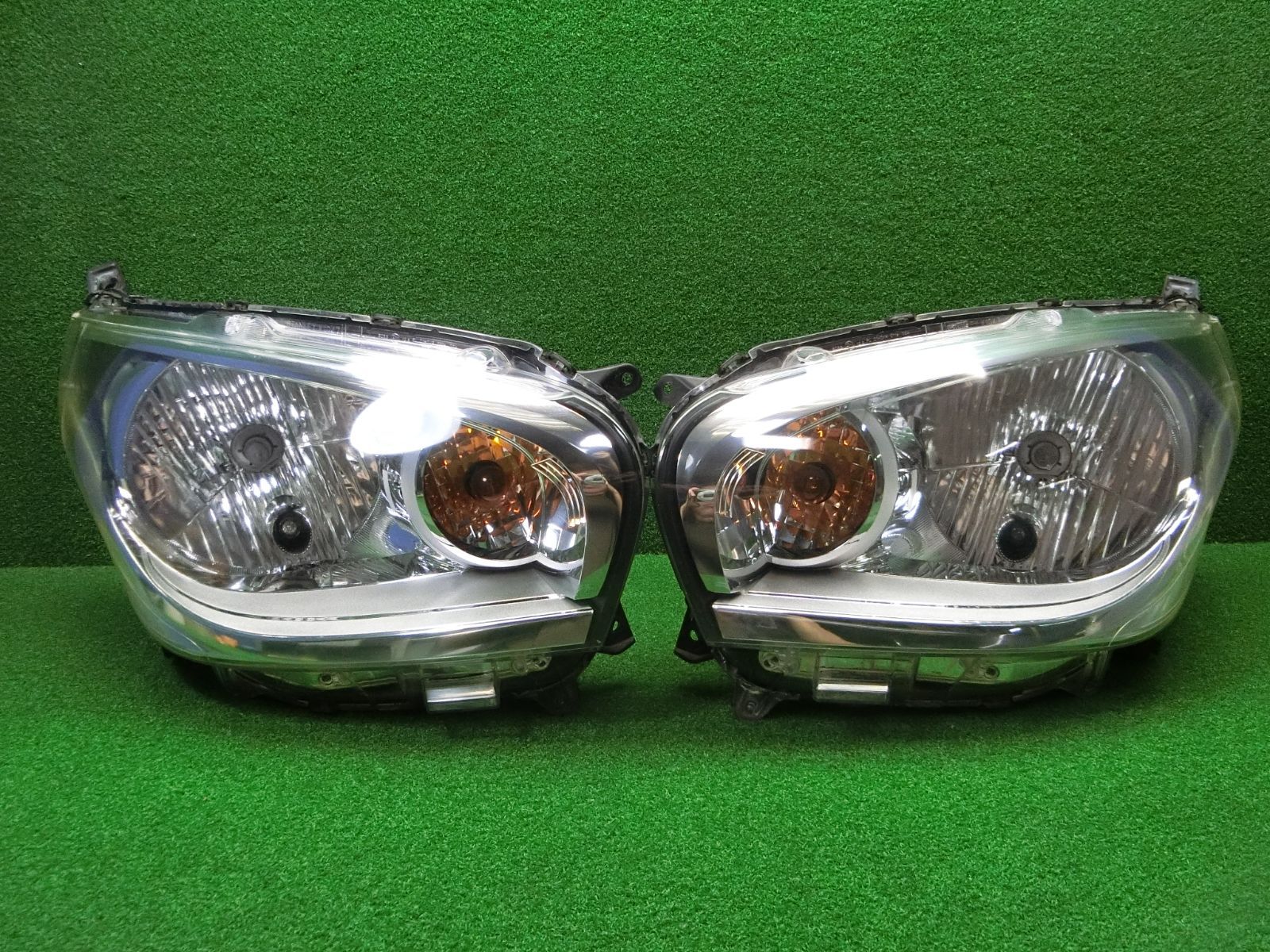 11171 コーティング済 日産 デイズ B21W ヘッドライト 左右セット STANLEY W1047 研磨済 破損なし レベライザー 済