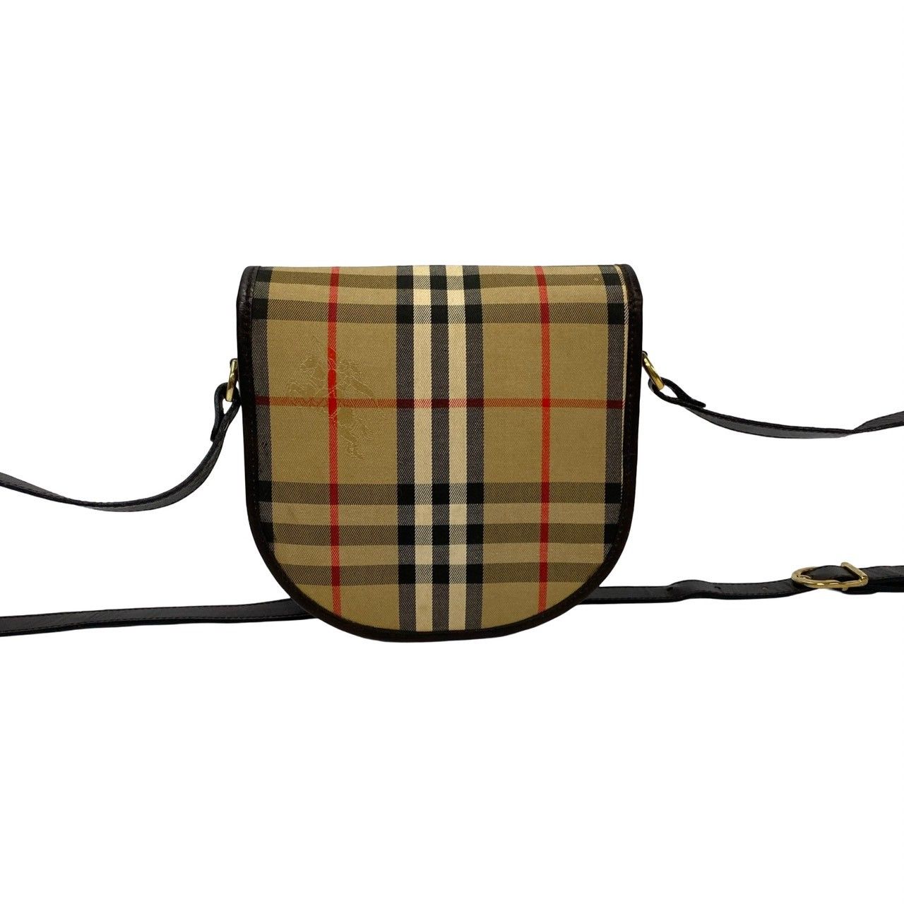 極 美品 BURBERRY バーバリー ノバチェック シャドーホース キャンバス レザー 本革 ミニ ショルダーバッグ ポシェット ベージュ  58379 - メルカリ