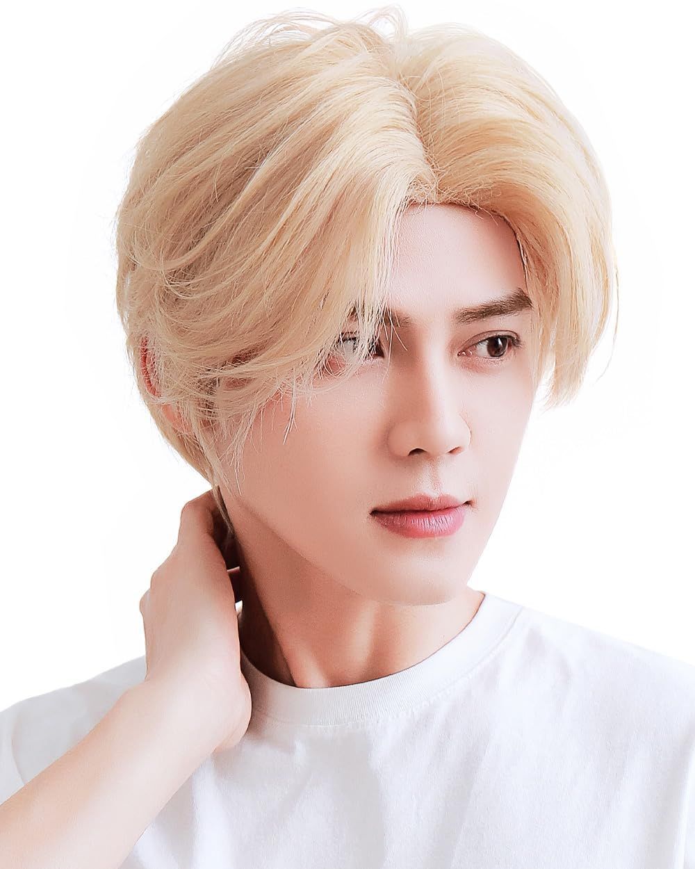 Color:ゴールド [TefuRe Men’s Wigs] J-hair加盟会員 2024年斬新スタイル 男性 ウィッグ メンズ ウィッグ うぃっぐ センター分け 金髪 自然 カツラ かつら センターパートショート ゴールド 韓流 MEN-003