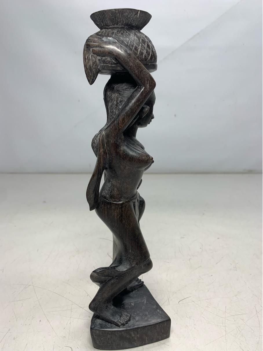 貴重 女性像 木彫り人形 バリ インドネシア 彫刻 民芸品 当時物