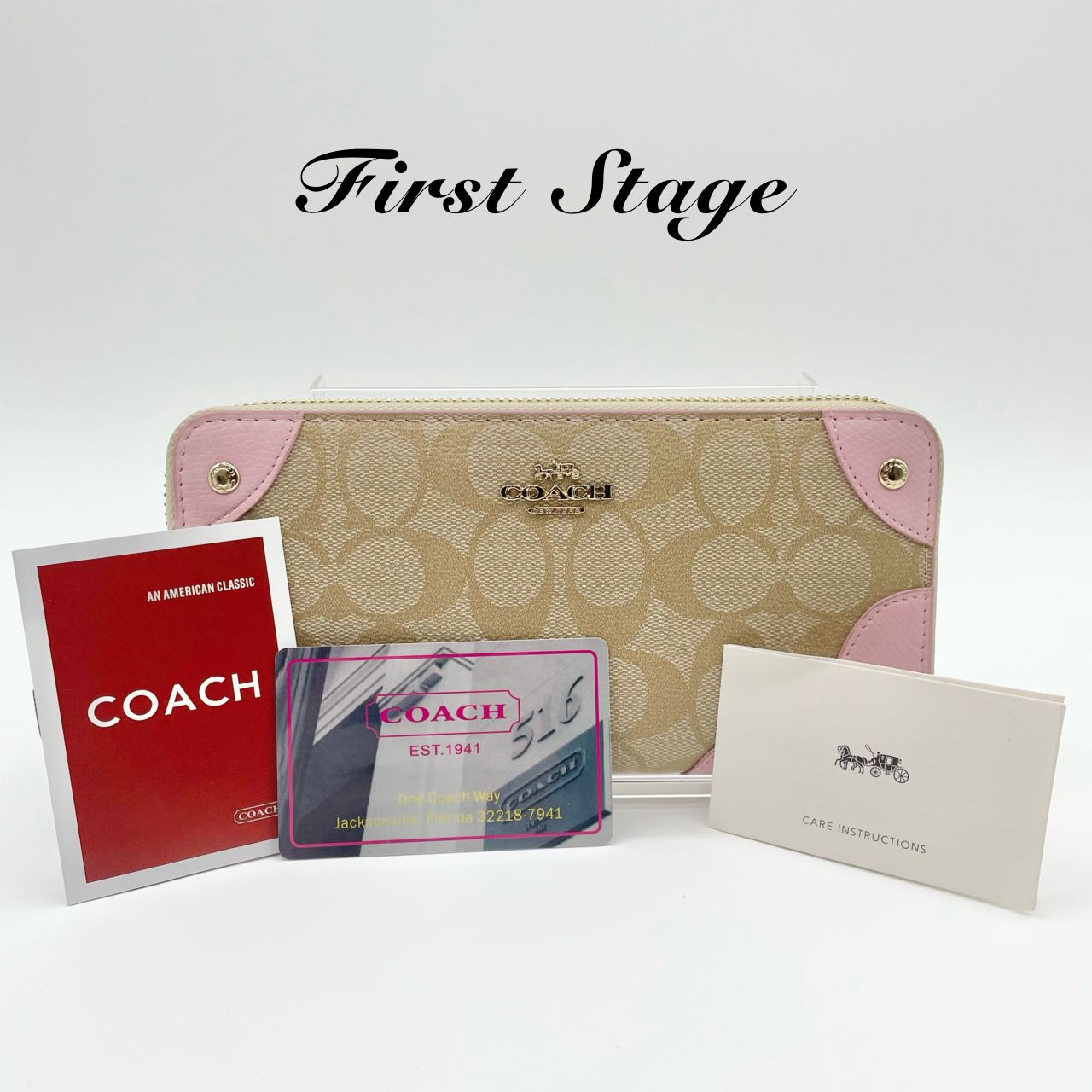 美品‼️COACH New York コーチ シグネチャー ラウンドファスナー 長