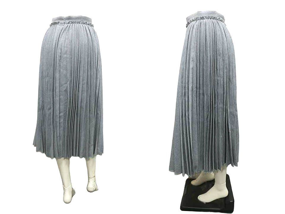 ebure 最新 エブール スカート レディース グレー プリーツスカート