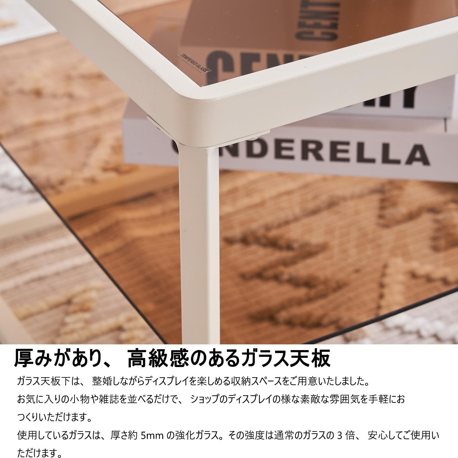 特価商品】センターテーブル 軽量設計 リビングテーブル 2段階収納付き 
