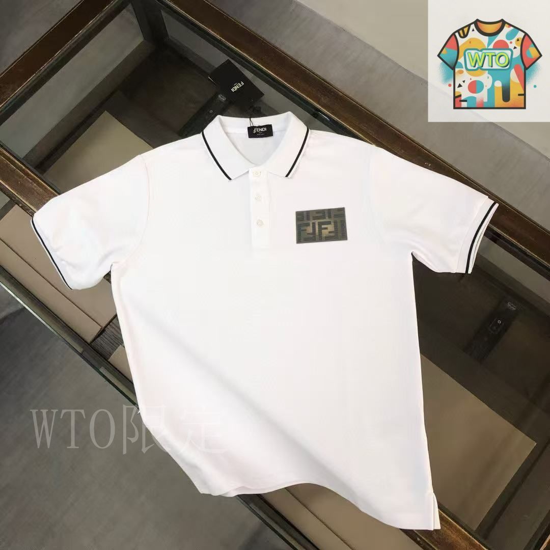 【FENDI／フェンディ】ポロシャツ Fendi Black Piquet Polo Shirt (FENDI/ポロシャツ) BLACK