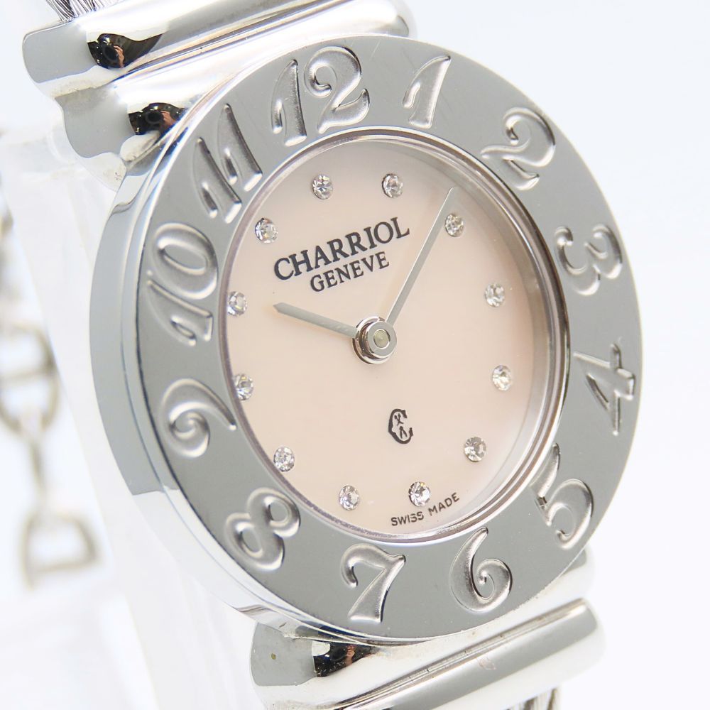 【美品】シャリオール　レディース　ピンク×ゴールド 腕時計 Ref. 028R 30201093-3.jpg