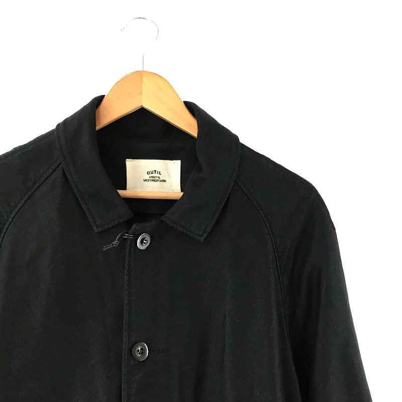 【※週末値下中！ OUTIL】MANTEAU UZES インディゴブラックコート 21AW】OUTIL ウティ モールスキン コート 