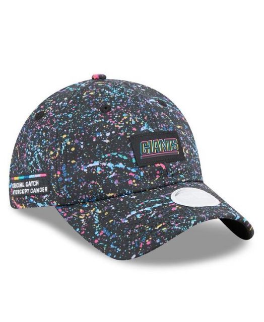 送料無料 ニューエラ レディース 帽子 アクセサリー Women s Black New York Giants 2025 NFL Crucial Catch Pony Tail Adjustable Hat Black