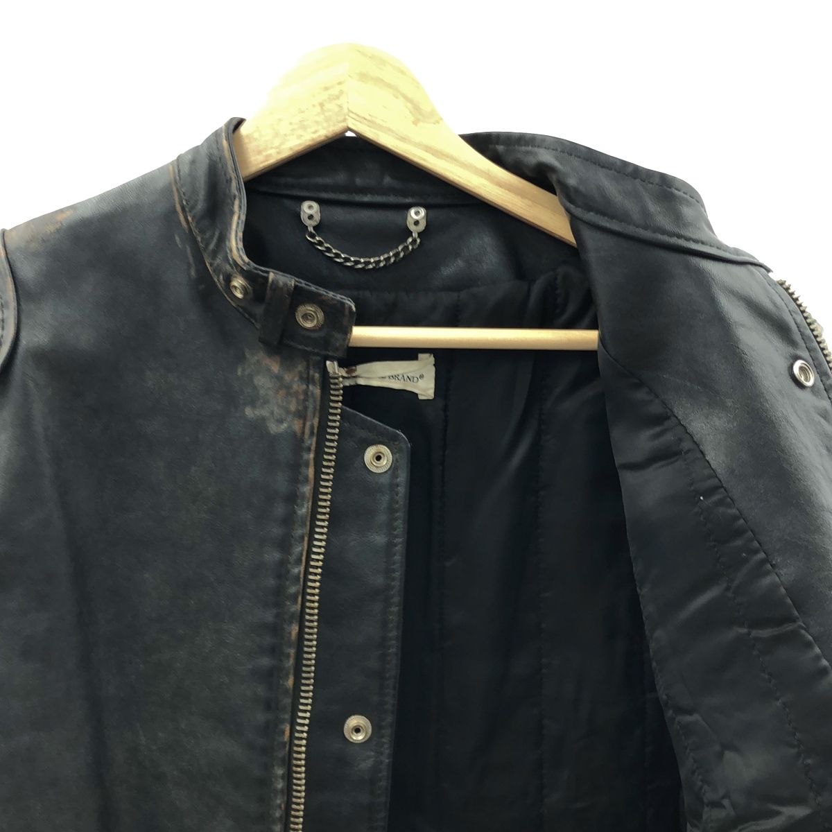 【vintage】ゴールデングース　シングルライダースジャケット　短丈　y2k GOLDEN GOOSE / ゴールデングース | ヴィンテージ加工 シングル