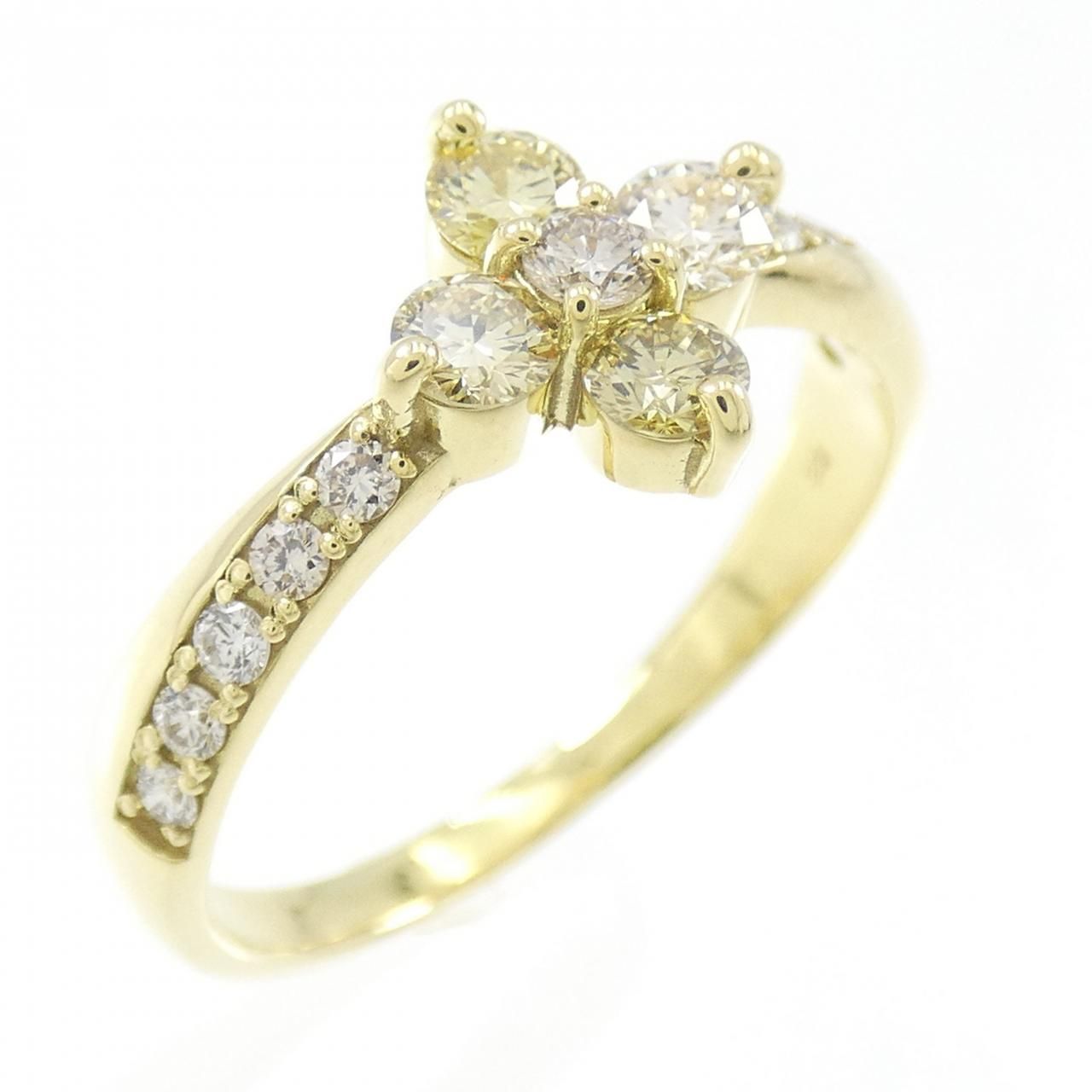 K18YG フラワー ダイヤモンド リング 0.50CT