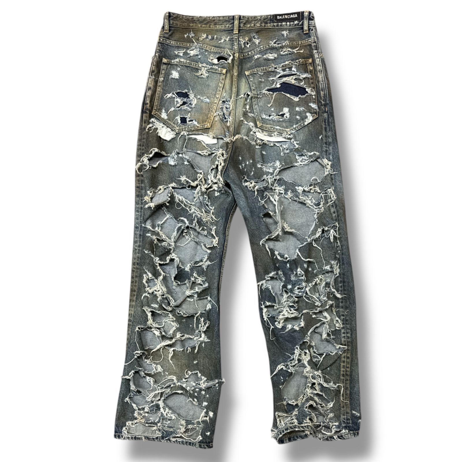 BALENCIAGA 23SS ダメージ加工 バギー デニム 国内正規 BALENCIAGA 23SS スーパーデストロイ加工ラージ