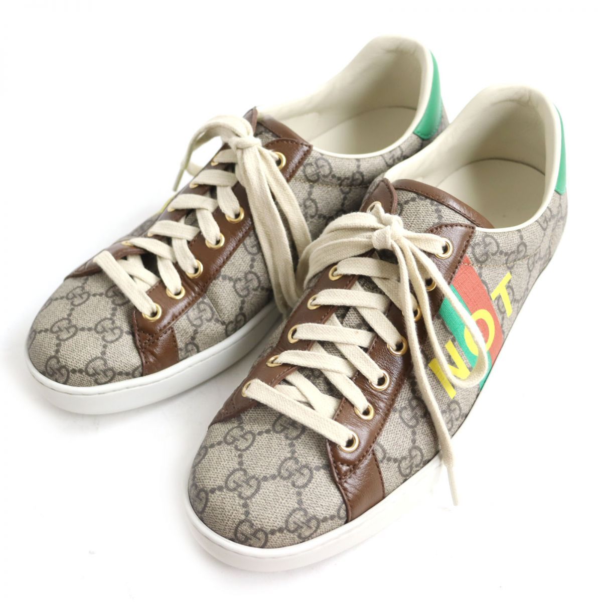 良品◇GUCCI グッチ 636358 エース GGスプリーム FAKE NOT レザー 