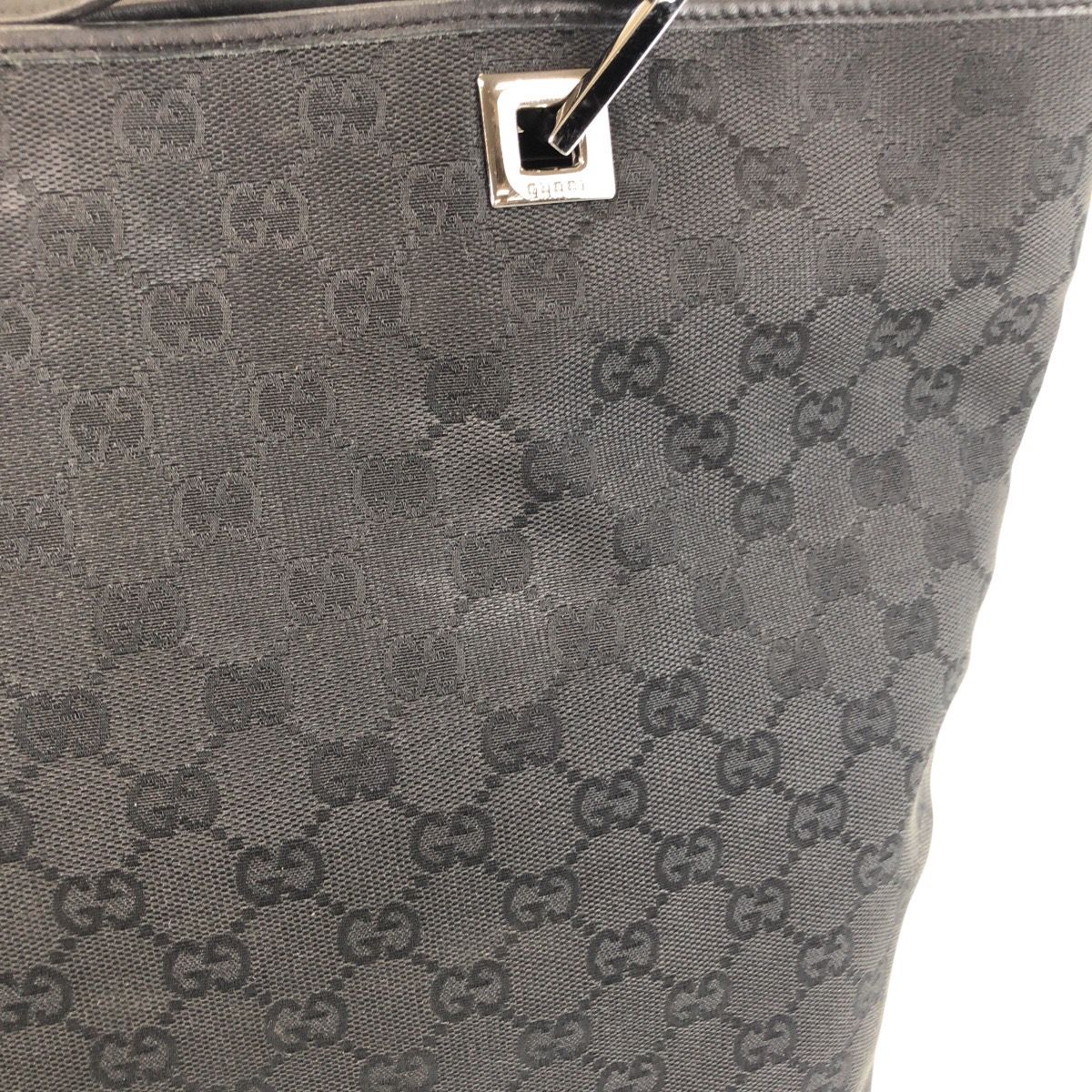 美品 GUCCI グッチ ブラック 黒 GGキャンバス/レザー 31243 トート  