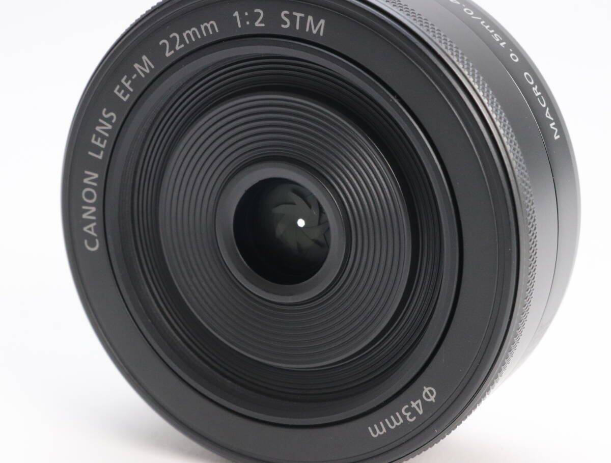 AB (良品) Canon キヤノン EF-M 22mm F2 STM ブラック 初期不良返品可 