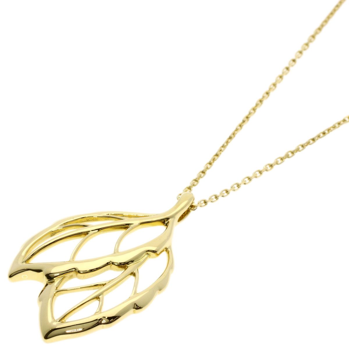 MIKIMOTO ミキモト リーフモチーフ ネックレス K18YG レディース