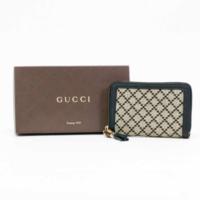 GUCCI グッチ ディアマンテ バンブータッセル ラウンドジップ 二つ折り財布 レディース GUCCI グッチ ディアマンテ バンブータッセル ラウンド