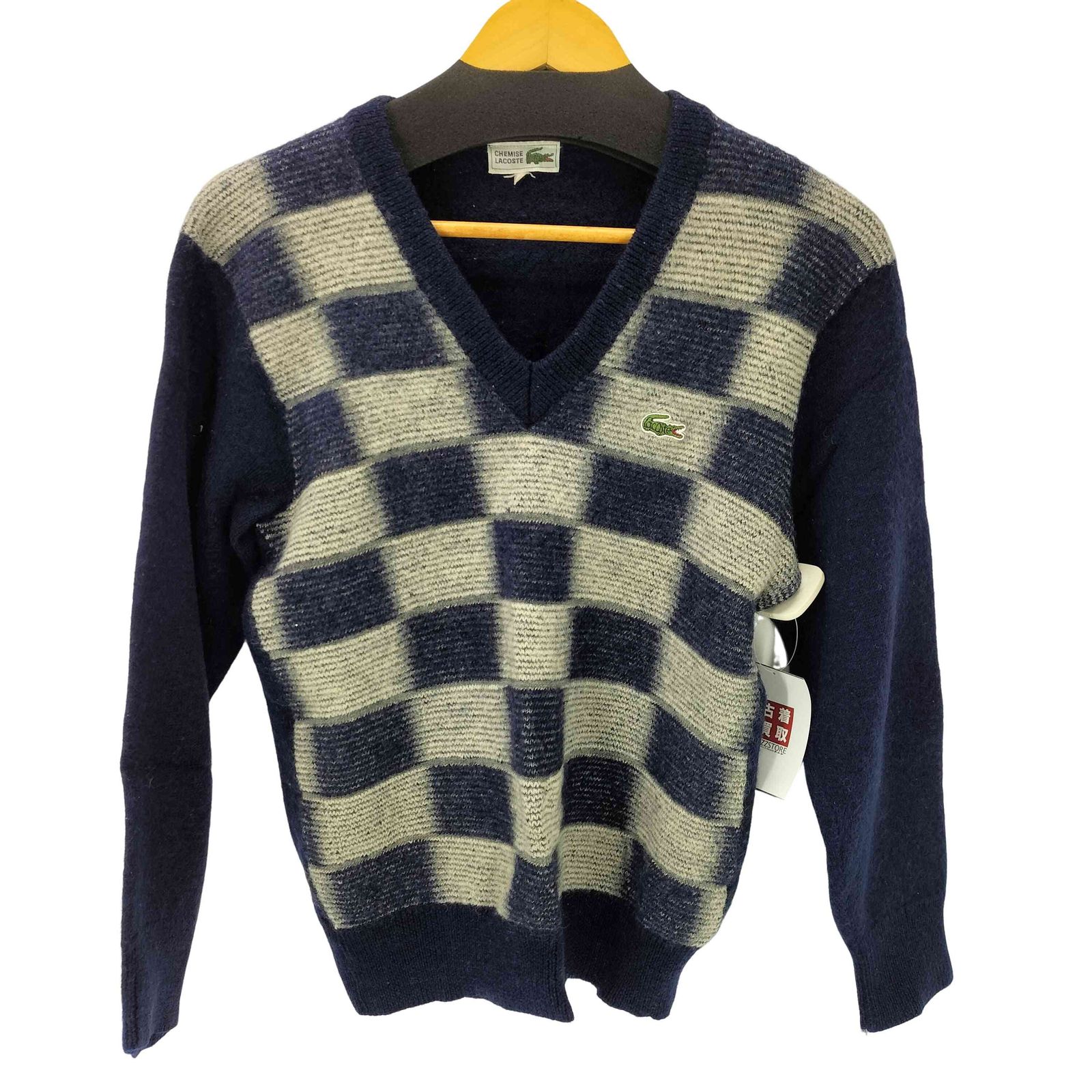 70s80s☆フランス製LACOSTE☆シュミーズラコステ☆フララコ☆セーター 古着 フランス製 LACOSTE フレラコ ワニ ワッペン ケーブル