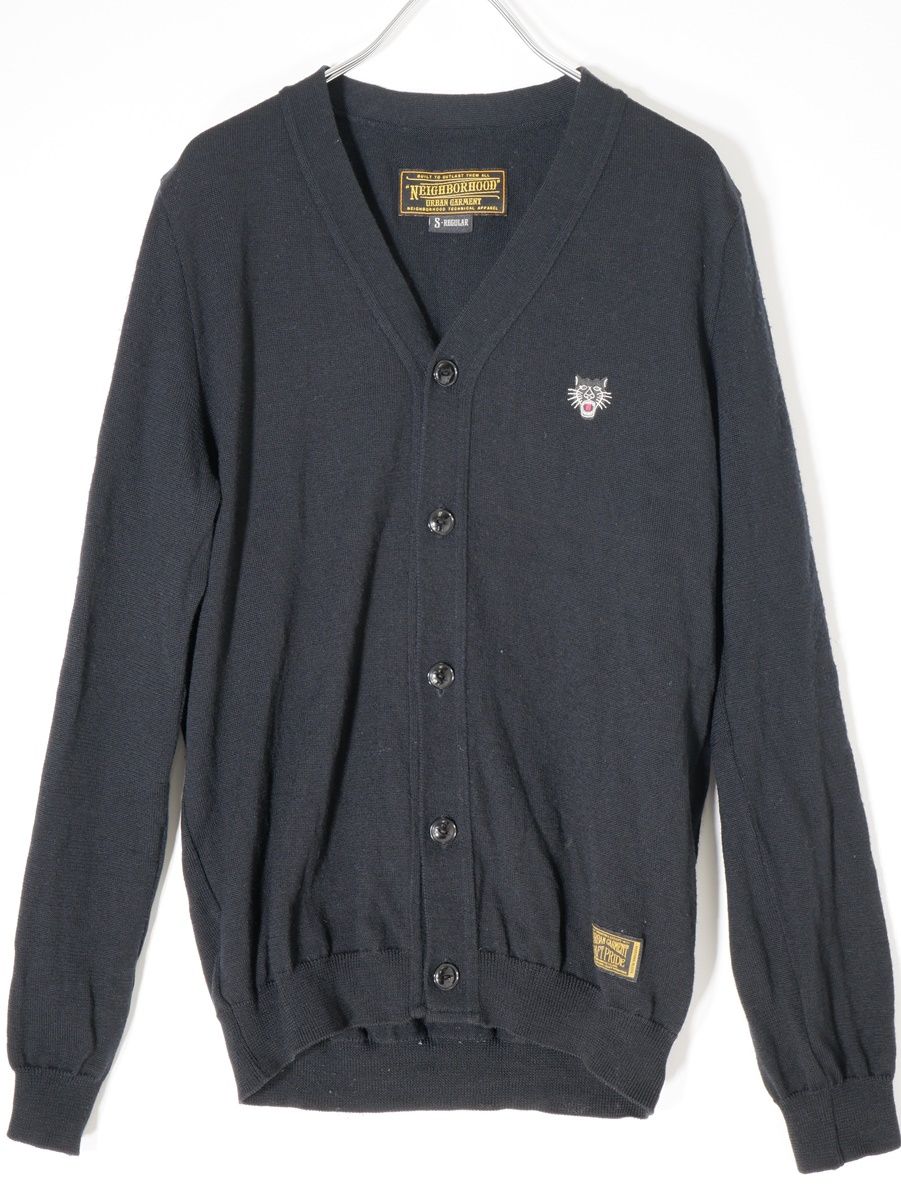 NEIGHBORHOODネイバーフッド B.P.BASIC/W-CARDIGAN.LSブラックパンサー刺繍ウールカーディガン【S】【MKNA63560】