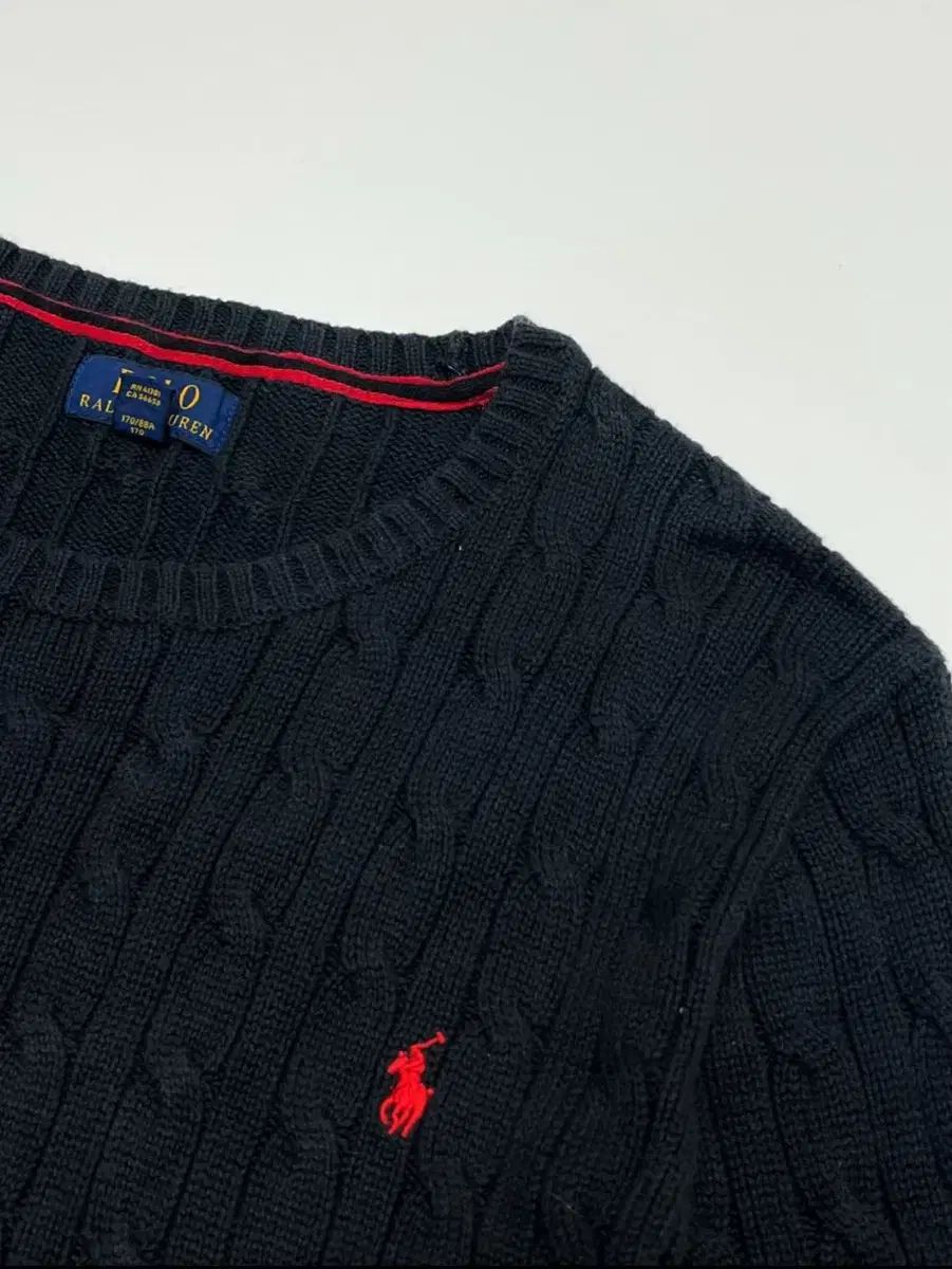 ポロ Ralph Lauren(ラルフローレン) 黒 ケーブル ニット ポロ Ralph Lauren(ラルフローレン) 黒 ケーブル ニット