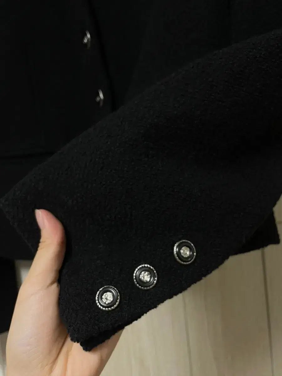 【新作到着!!】 ゲストルック 黒 ツイードジャケット タグ O