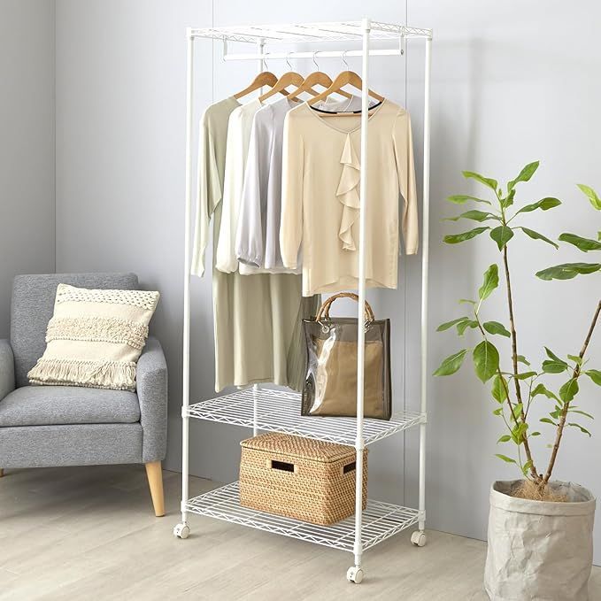 ドウシシャ ルミナス互換 スリム ハンガーラック ワードローブ