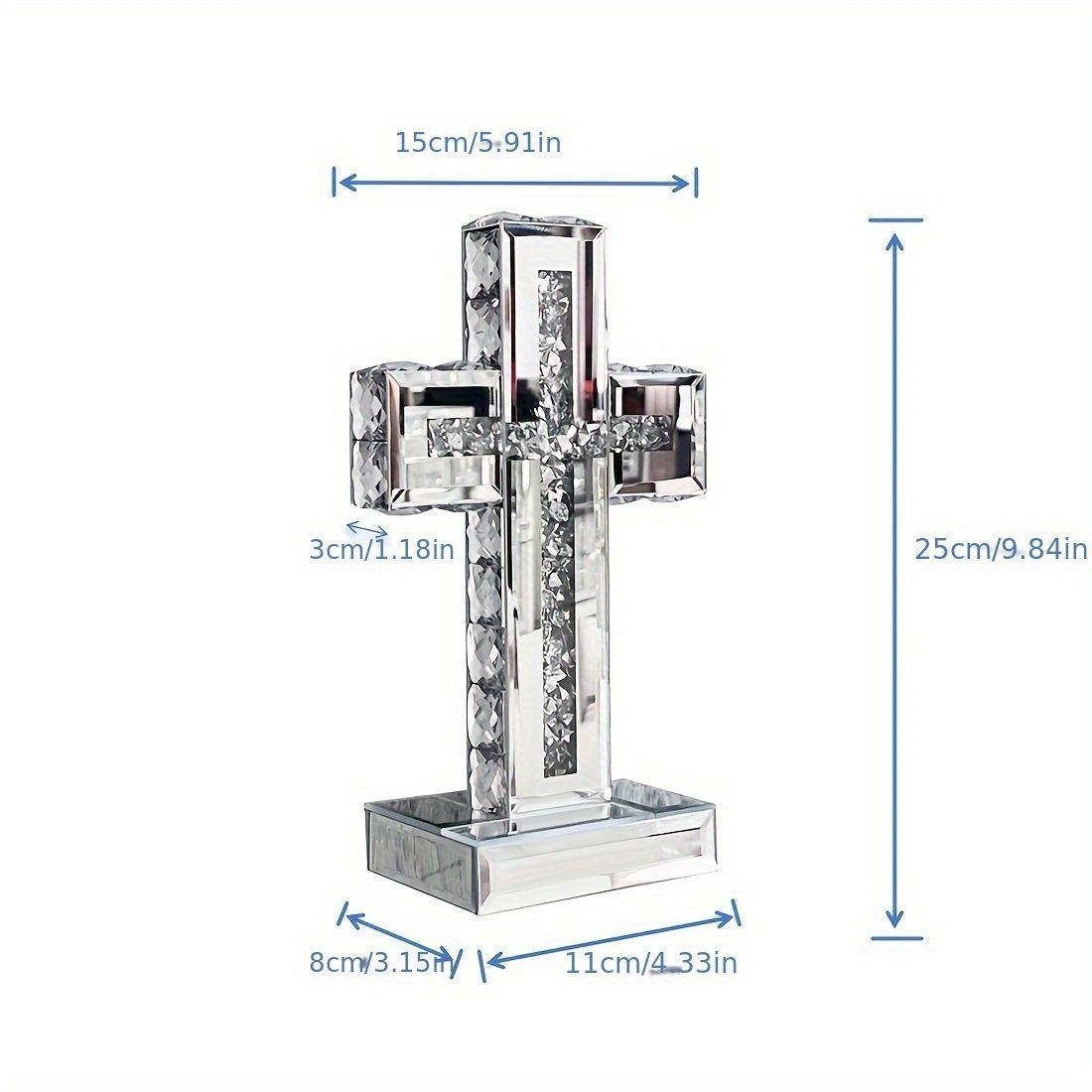 クリスタルガラス 十字架型オブジェ クリスタルガラス 十字架型オブジェ