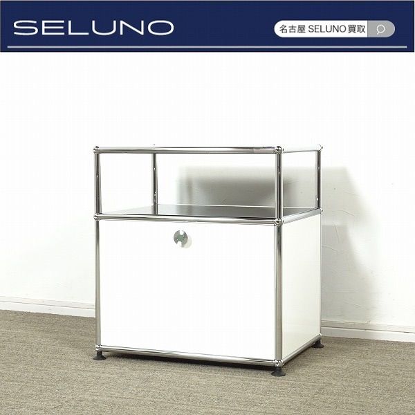 ◾︎SELUNO◾︎ 1モデルルーム展示短期 USMハラー サイドボード ドロップダウンドア×1 白×黒 12万