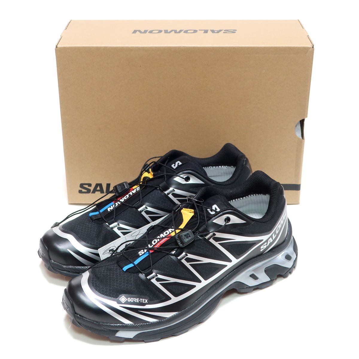 SALOMON XT-6 GTX BLACK/BLACK/FTW SILVER L47450600 GORE TEX 