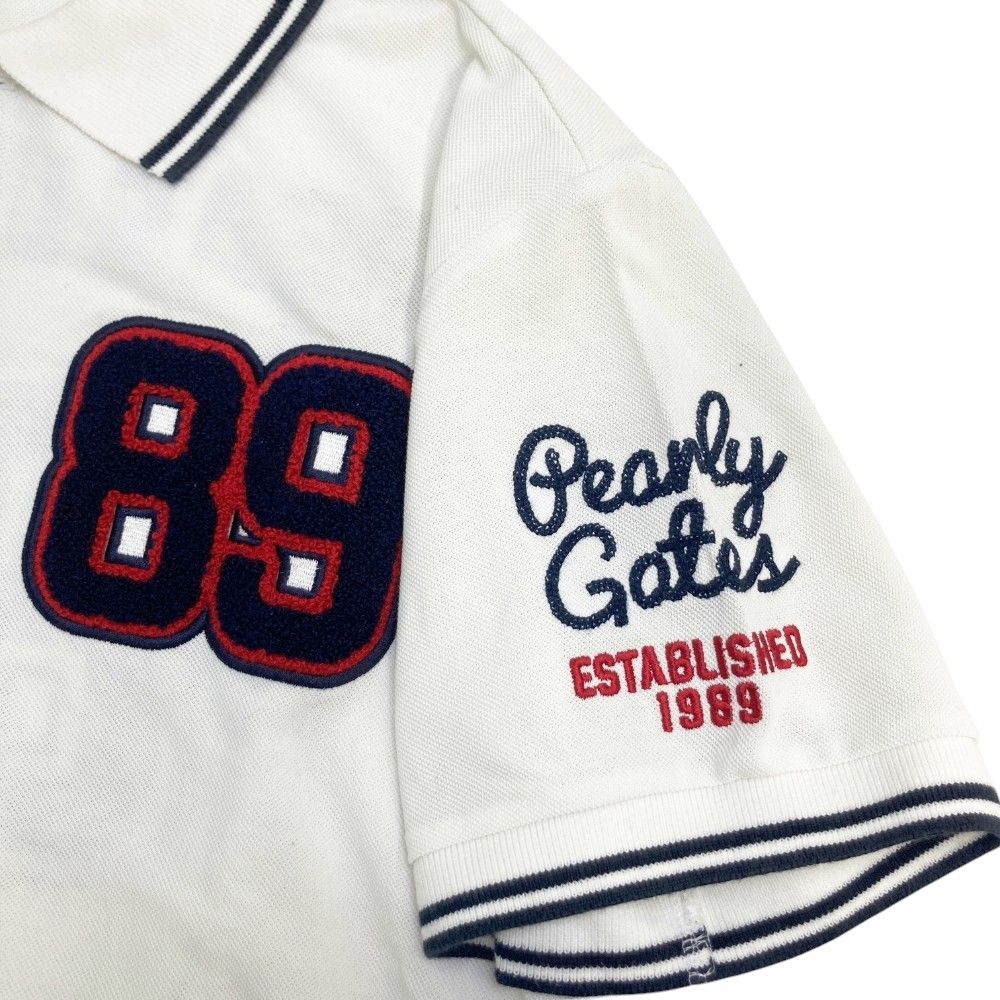PEARLY GATES ポロシャツ サイズ5 ホワイト サイズ：5 PEARLY GATES パーリーゲイツ 25周年モデル 半袖