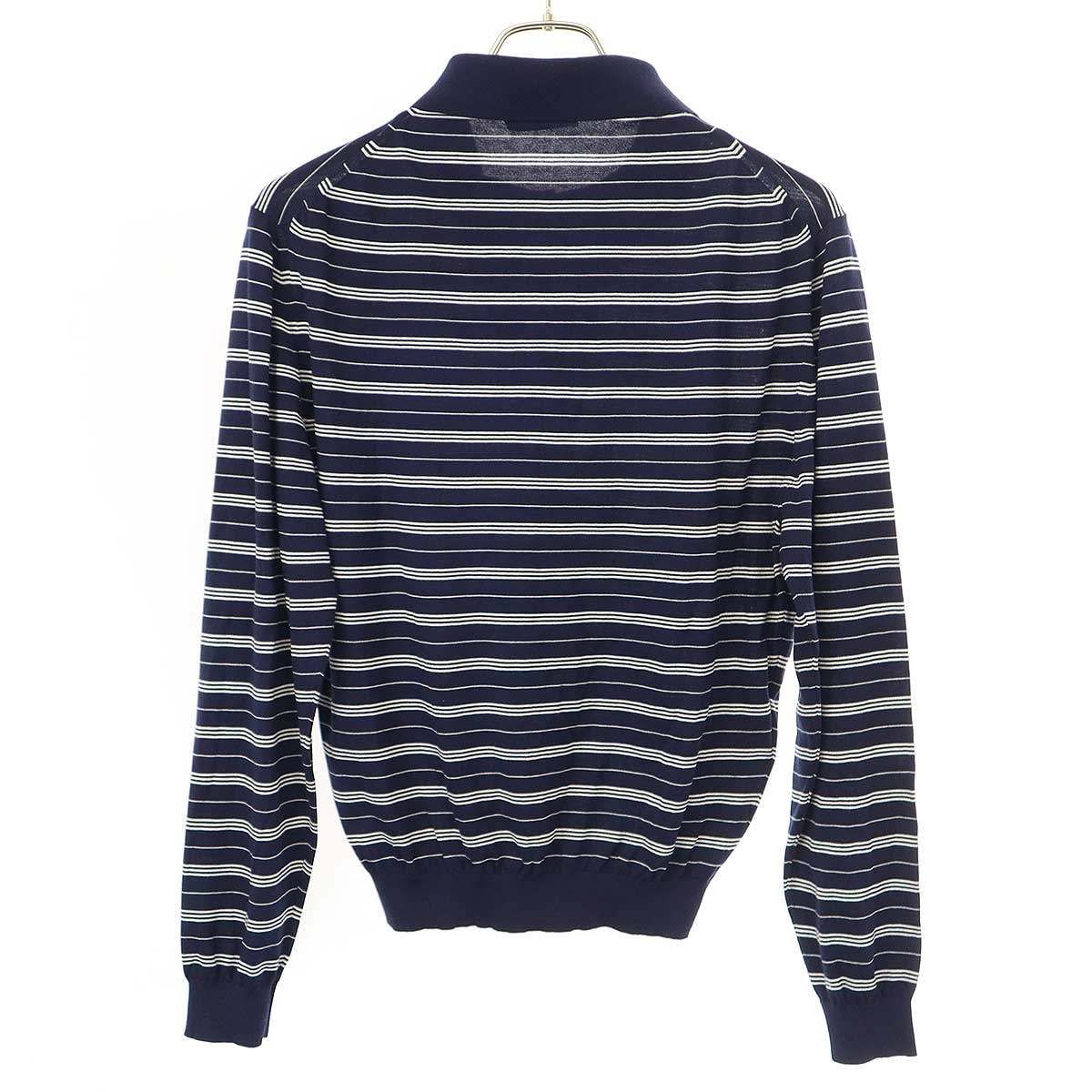 miu miu ミュウミュウ Cotton Jersey Long Sleeve Polo Shirt コットンジャージー ポロシャツ MML951 140V ネイビー 38 MIU MIU - miu miu ミュウミュウ Cotton Jersey Long Sleeve Polo