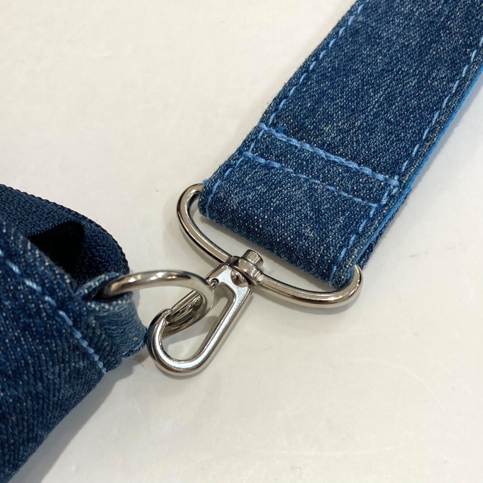 ichinoi イチノイ 京都一の井 リメイクデニム ショルダーバッグ パッチワーク ロゴ入り 参考定価¥38500 ブルー レッド レディース ゴーゴー古着マルイ草加店2250