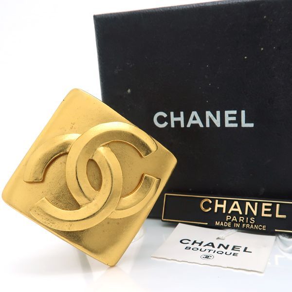 CHANEL ブローチ 96P ココマーク ひし形 四角 ヴィンテージ GP A06627 1996 美品 箱等付 シャネル ◇送料込◇質屋-9587  - メルカリ