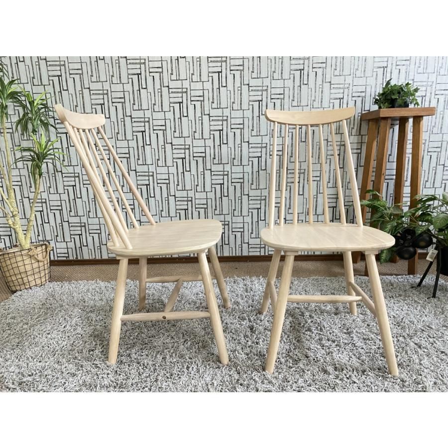 アウトレット ダイニングチェア 2脚セット ハンク ホワイトウォッシュ