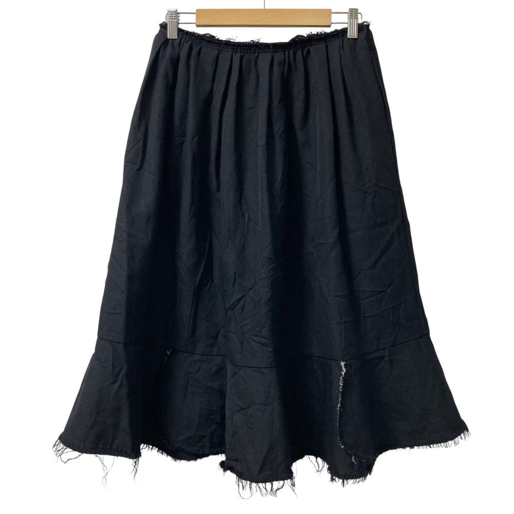 AD2025 COMME des GARCONS コムコム コムデギャルソン カットオフ ロングフ スカート サイズS ブラック レディース 古着