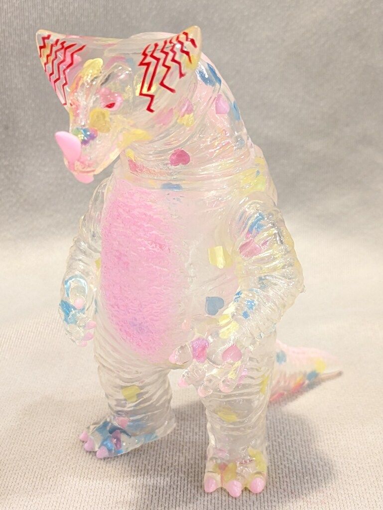 MAXTOY ミニソフビ怪獣倉庫シリーズ ゴモラ クリア成型 ハートチップ 桜