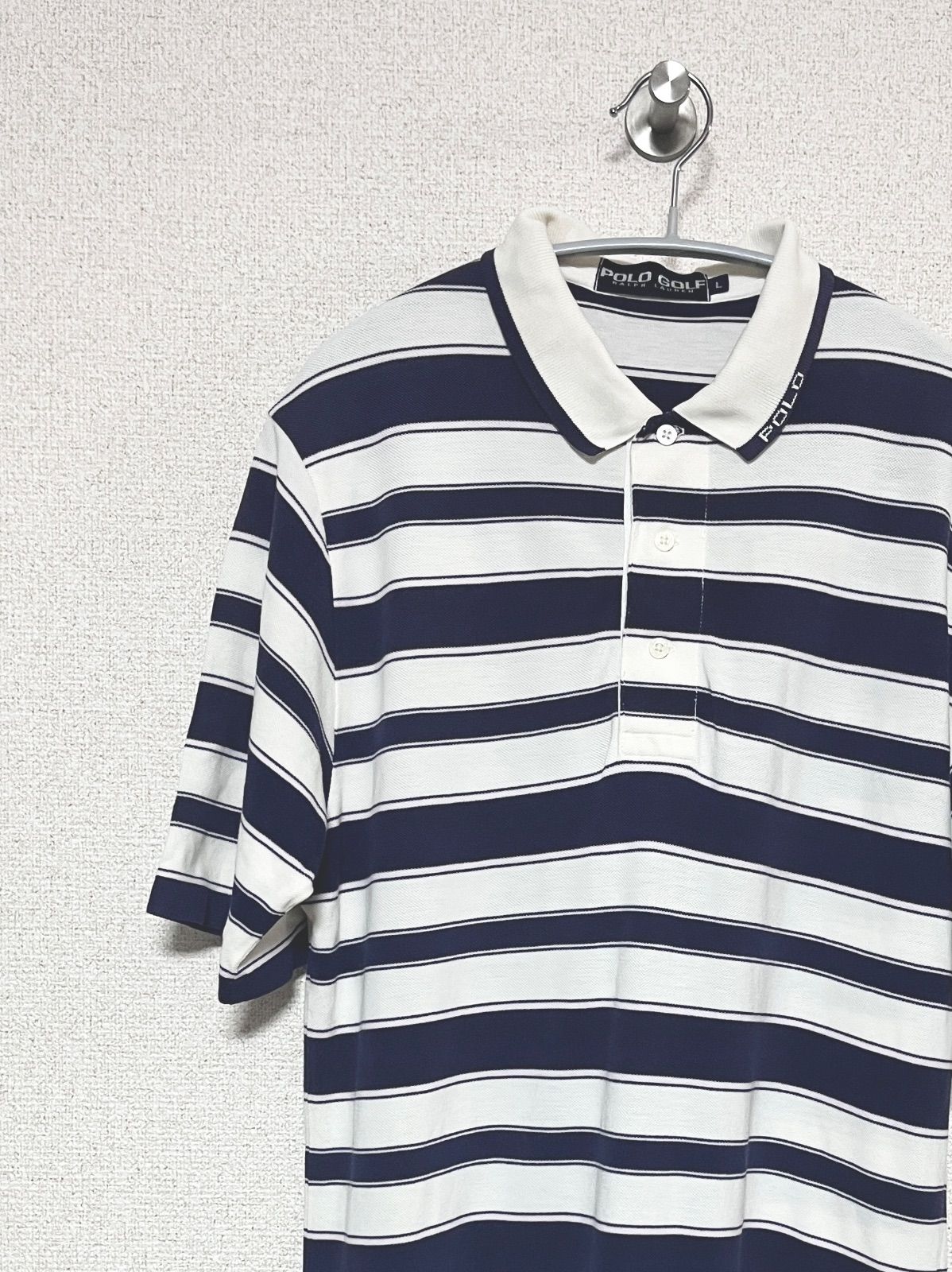 Ralph Lauren - 【美品】Lサイズ POLO GOLF ポロゴルフ ボーダー ポロシャツ 大きい POLO GOLF】90s S/S ボーダーポロシャツ L ポロゴルフ ラルフ
