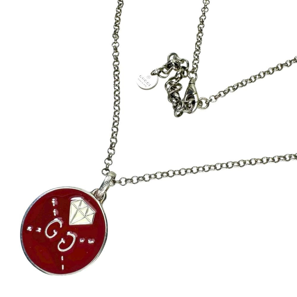 GUCCI ゴースト ラウンド ダイヤモンド柄 ネックレス 0953c50 GUCCI ゴースト ラウンド ダイヤモンド柄 ネックレス 0953c50