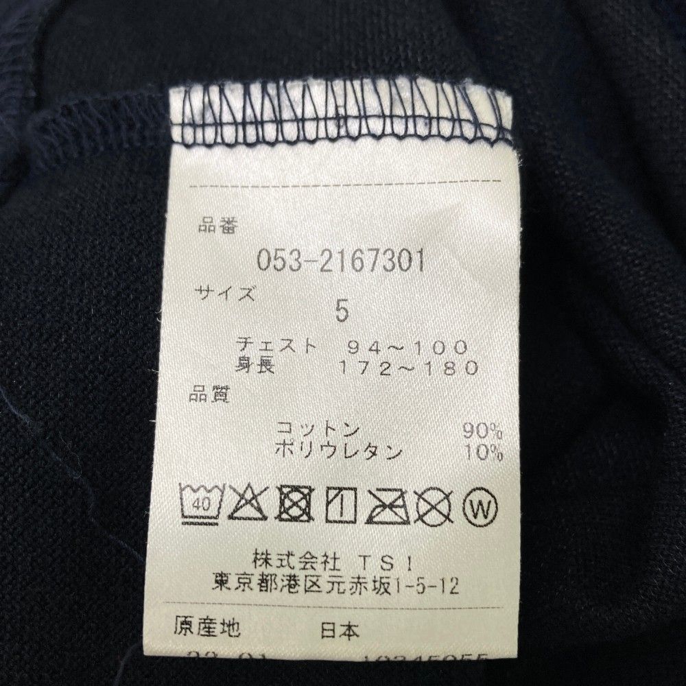 サイズ：5 PEARLY GATES パーリーゲイツ  モックネック 半袖Tシャツ  ネイビー系 [240101450586] ゴルフウェア メンズ ストスト PEARLY GATES パーリーゲイツ モックネック 半袖Tシャツ
