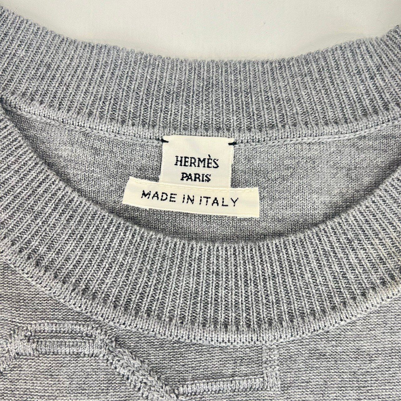 美品 HERMES エルメス グレー ニット カシミア シルク size34 34サイズ  