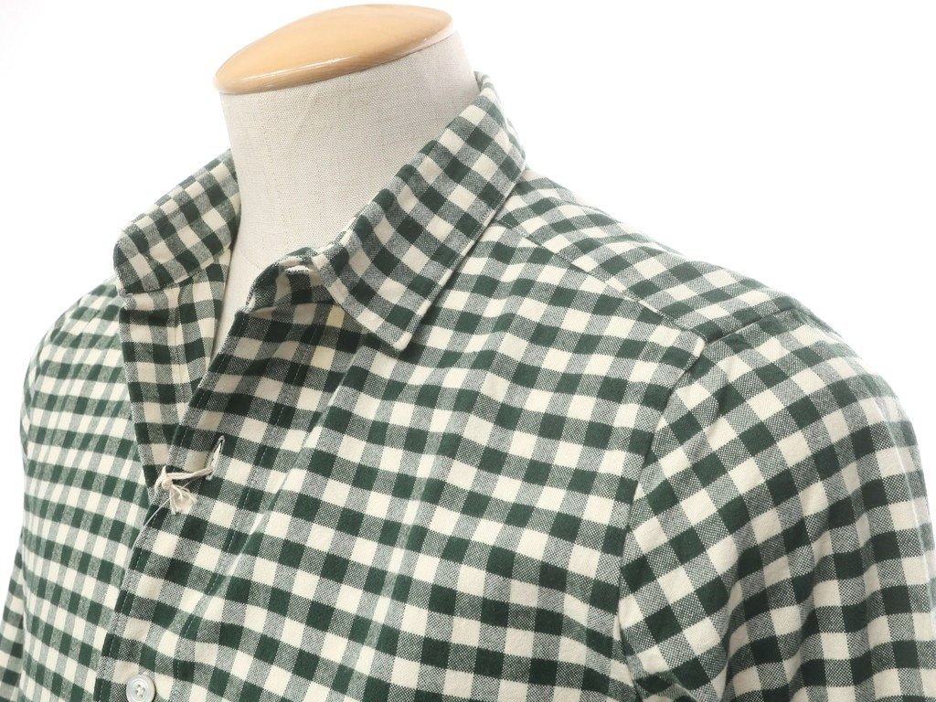 フィナモレ Finamore コットン チェック ショートカラー カジュアルシャツ【サイズ38】【メンズ】