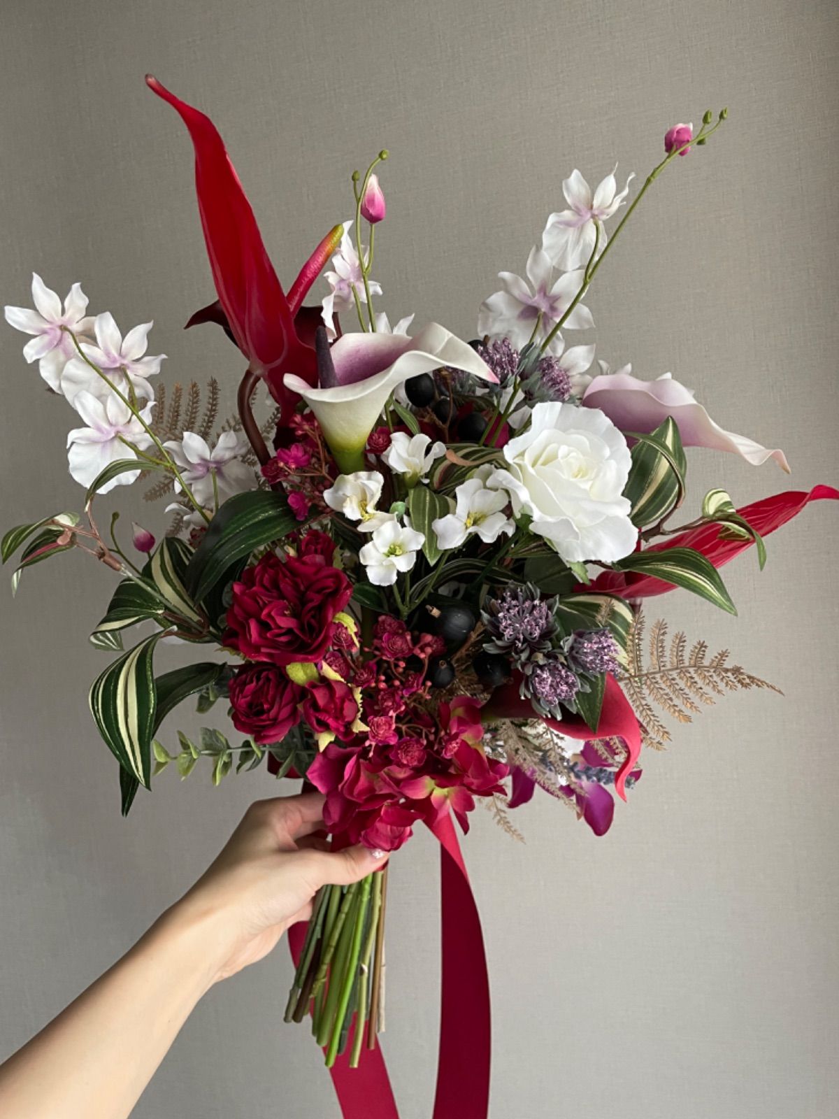 ウェディングブーケ ブートニア アーティフィシャルフラワー ブーケ